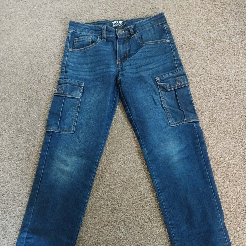 True indigo size 12 kids cargo style jeans